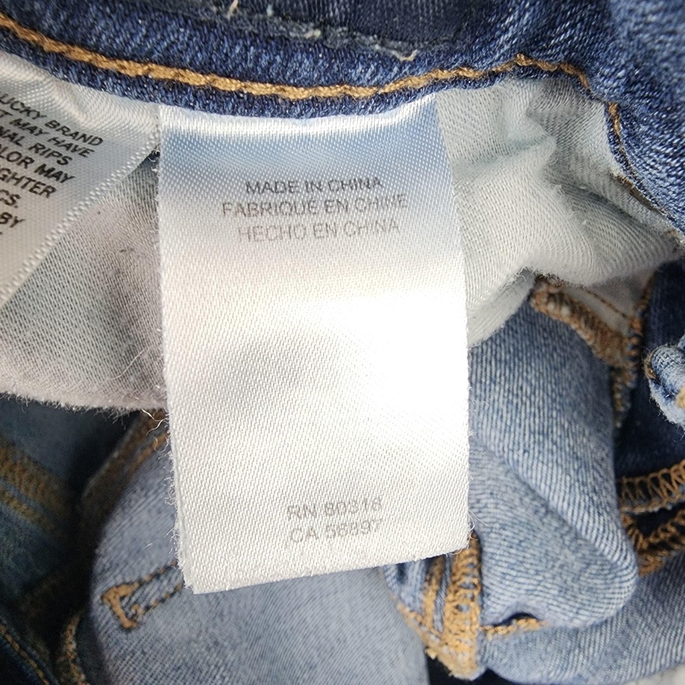 Lucky Brand Mid Rise Skinny Ava Ankle Jeans Womens 0/25 Blue Raw Hem Stretch - Picture 6 of 15